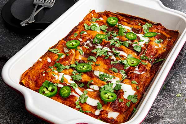 Plant Based “Cheesy” Enchiladas | Gluten Free & More