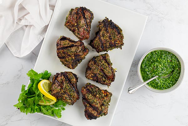 Grilled Lamb Chops with Chimichurri Sauce