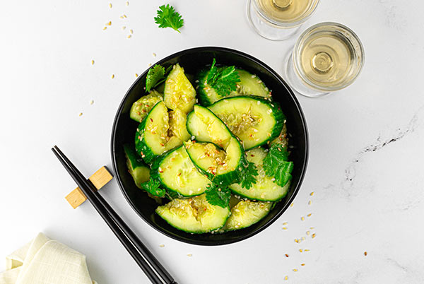 Spicy Smashed Cucumber Salad | Gluten Free & More