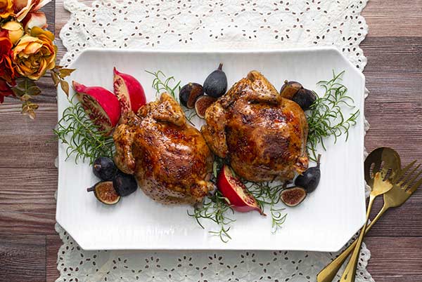 Fig Glazed Cornish Game Hens