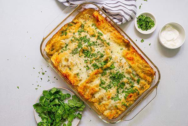 Green Chile Chicken Enchiladas | Gluten Free & More