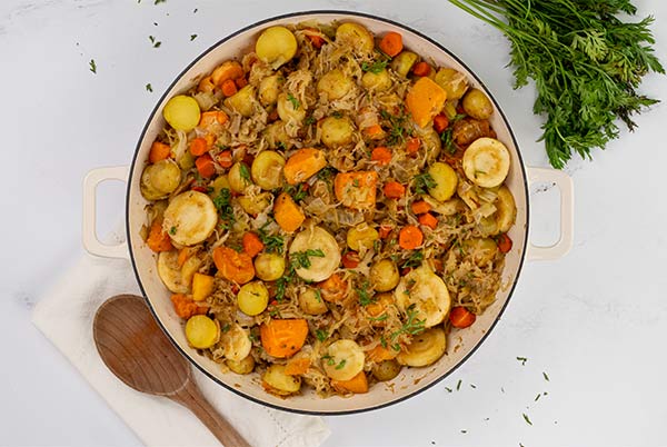 Gluten Free and Vegan Fall Sauerkraut Skillet